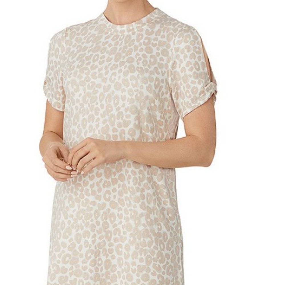 Sanctuary So Twisted T-Shirt Dress, Beige & Tan Animal Print | size S